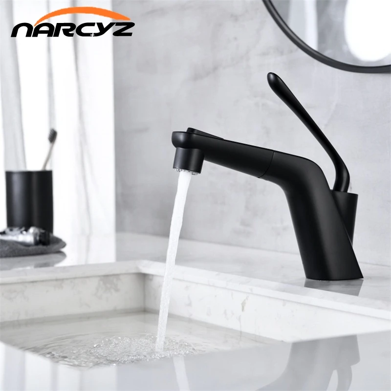 Смесители для раковины черный смеситель ванной комнаты выдвижные смесители одно