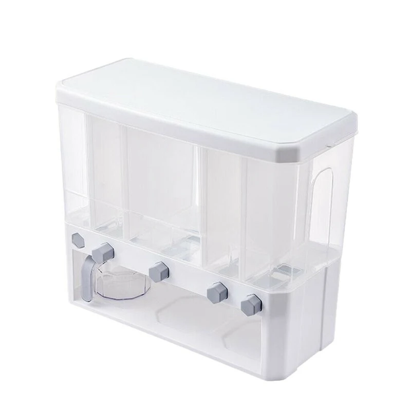 

Large 5 In1 Countertop Rice Bucket Grain Dispenser Dry Food Storage Container
