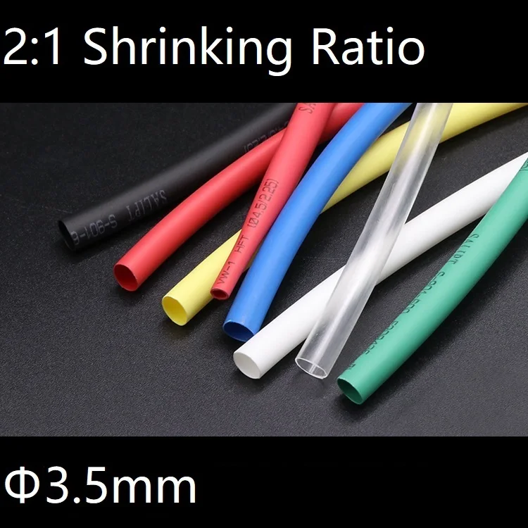 Диаметр 3 5 мм термоусадочная трубка 2:1 Полиолефиновая термотрубка для кабеля