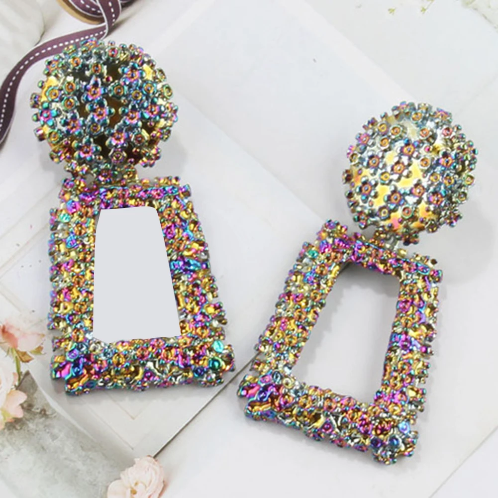 Трапециевидные Большие Длинные акриловые ацетатные Висячие серьги для женщин