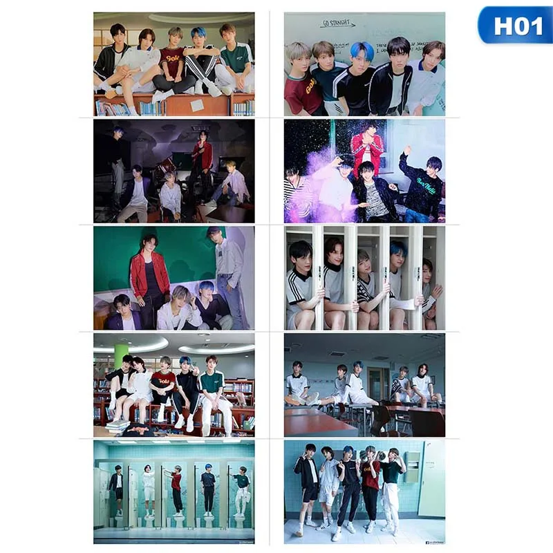 1 10 шт./компл. Kpop TXT фото липкий карты завтра X вместе со звездами Фотокарта Стикеры "сделай сам" с украшением в виде кристаллов карты Стикеры - Цвет: 1