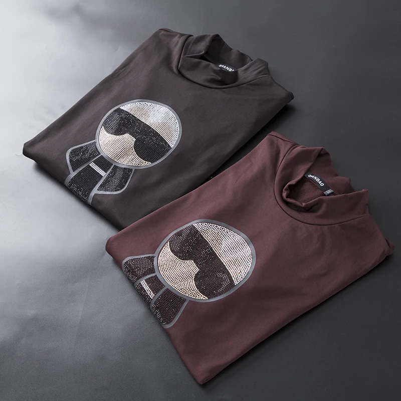 

Designer Men Brand T-shirts Big Size 5XL 2019 New Autumn Winter Thick Male Tshirt Cartoon Long Sleeve O-neck T Shirt 8334