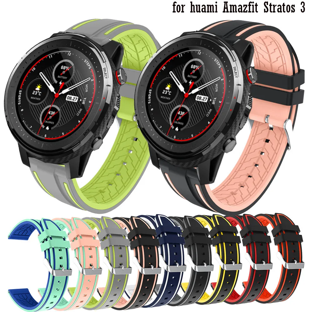 Ремешок для часов huami Amazfit Stratos 3 / 2 2S Pace силиконовый сменный Браслет наручных 22
