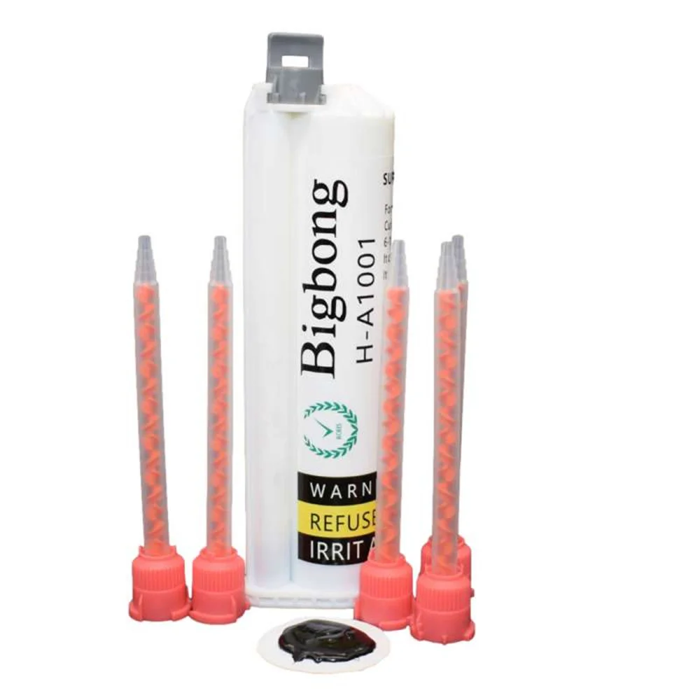 

Black Color 10:1 75ml Acrylic Adhesive AB Glue Adhesives Repair Metal Ceramic Rubber Glass Plastic & 5pcs 1:10 Mixing Nozzles