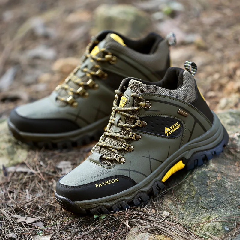 

Men High-Top Hiking Shoes Tourist Trekking Sneakers Trail Jogging Outdoor Shoes Large Size Zapatillas Hombre