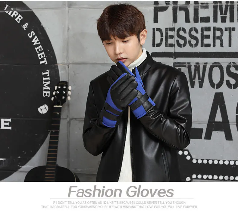 

Winter Gloves Warm Sports Touch Screen , Outdoor Cycling 's Thick Velvet , Men Mittens Fashion Wrist Wool