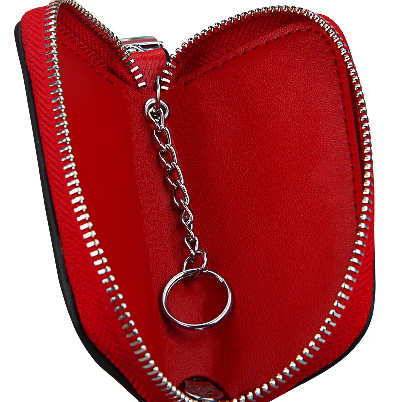 Retro Head Layer Cowhide Leather Car Key Wallet Multi-functional Soft Psoriasis Key Pouch Lock Car Key Bag Pocket