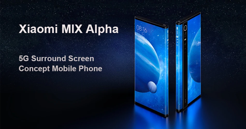Xiaomi MIX Alpha 12 ГБ 512 ГБ Snapdragon 855 Plus 7,9" OLED 5G объемный экран супер флагманская Тройная камера MIUI Alpha 4050 мАч