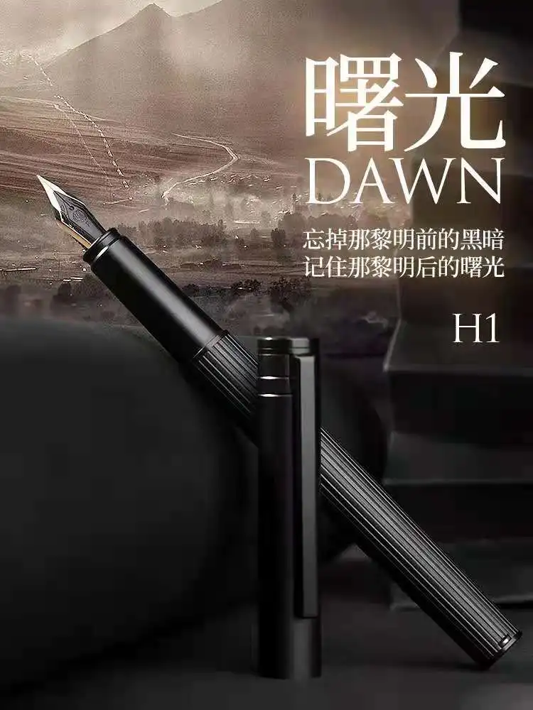 

Hongdian Dawn Fountain Pen Metal Ink Pen F Nib Black NIb Converter Filler Stationery Office school supplies writing gift