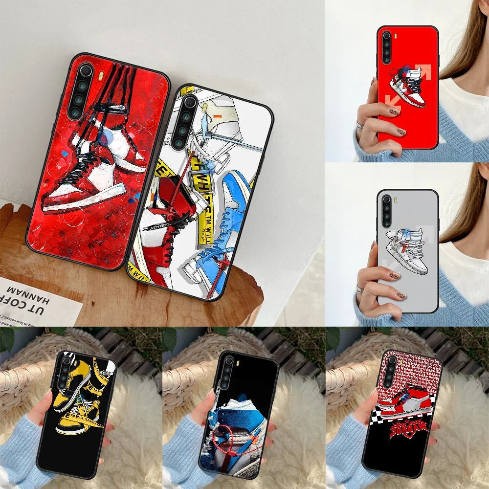 

Trend Sport Shoe Brand Phone Case Cover Hull For XIAOMI Redmi 8 9 9C Note 6 7 8 9 9S K20 K30 K40 Pro Plus black Hoesjes Tpu