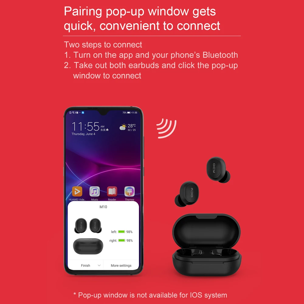 TWS наушники Xiaomi QCY M10 Bluetooth 5 0 управление через приложение IPX4 водонепроницаемая