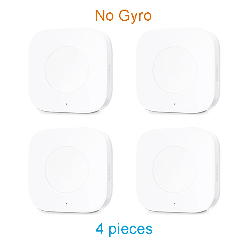4 No Gyro Version Xiaomi Aqara умный беспроводной мини-переключатель ZigBee беспроводное соединение Встроенный гироскоп работа с HomeKit MIJIA приложение умный дом Комплект - Цвет: 4 No Gyro Version