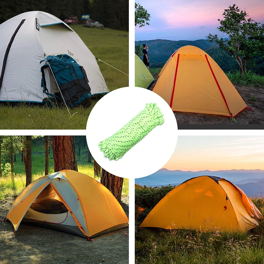 

Reflective Cord Paracord Cord Windbreak Tent Rope Pull Cord 20M Guide Rope For Outdoor Camping Equipment Multifunction Corda