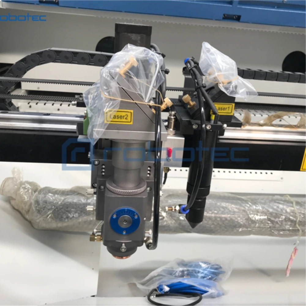 Двухголовочный лазерный гравировальный станок 1390 резак с чиллером 150 Вт стальной