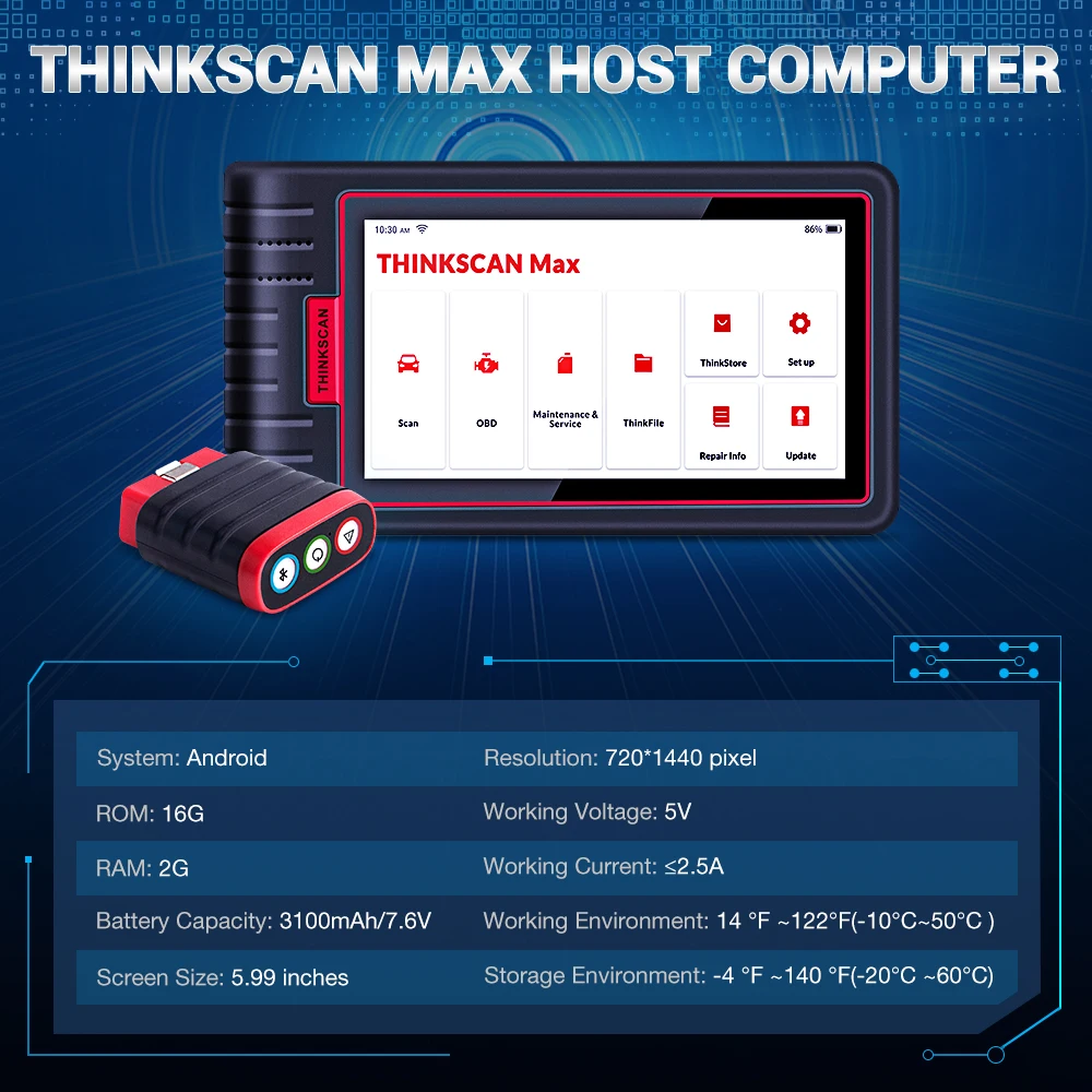 THINKCAR THINKSCAN MAX OBD2 код считыватель кода ЭБУ экшн протестировать все Системы 28 сброс