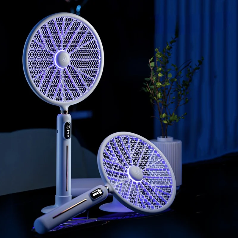 

2021 New Two-in-one Mosquito Killer Lamp TYPE-C Charging Mosquito Swatter LED UV Bug Zapper Infrared Somatosensory Fly Trap