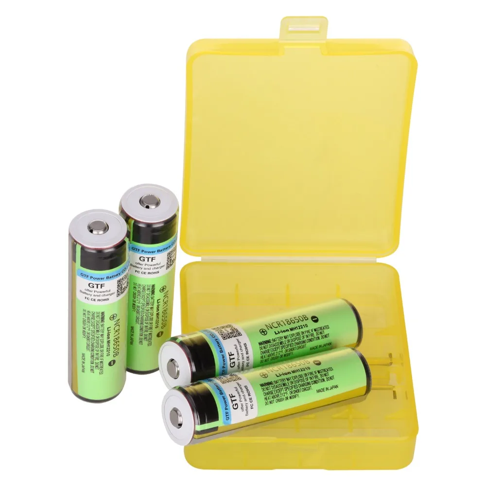 

100% original ncr18650b lithium battery, 4 drives, 3.7 v 3400mah for flashlights + 1 battery driver