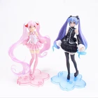 Японское аниме кавайная черная одежда фиолетовые волосы Сакура экшн-фигурки Хатсуне Мику Игрушки для девочек ПВХ фигурки модели игрушки для девочек на день рождения