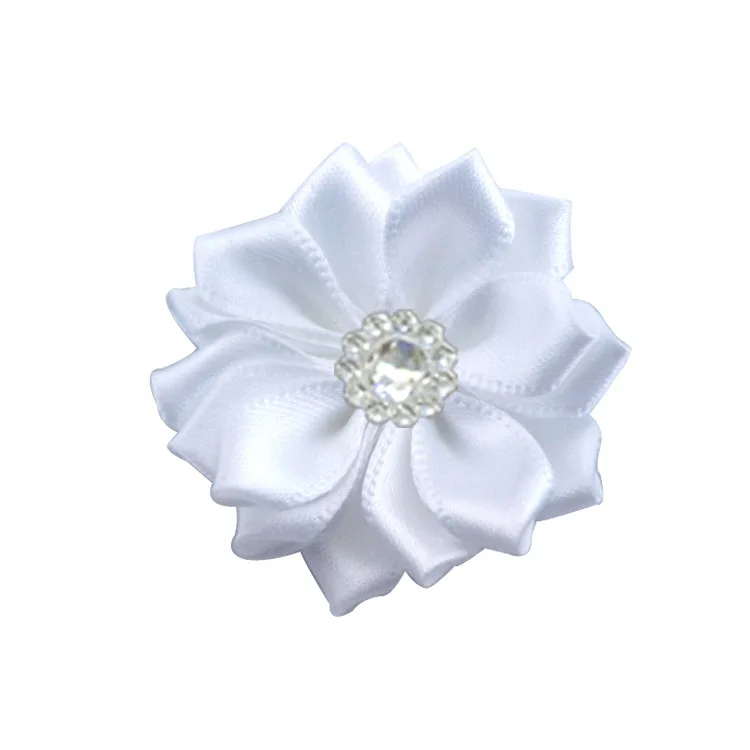 24-10pcs Nishine 1," 10 шт./лот 16 Petaled атлас с розочками лента цветы с жемчужной кнопкой используется для повязка на голову" сделай сам "заколки аксессуары для волос - Цвет: 24-10pcs
