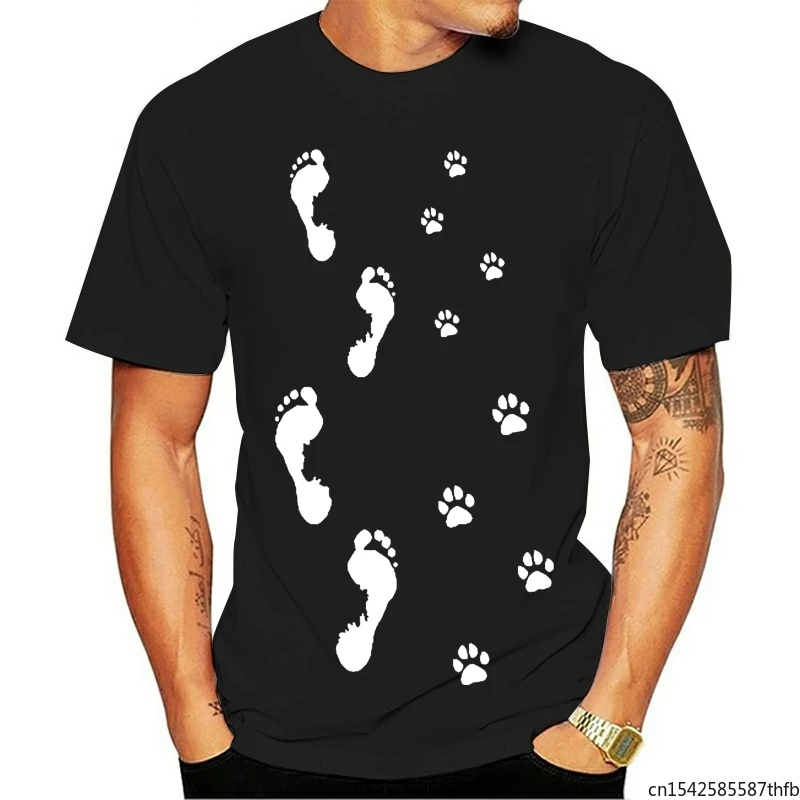 

Footprint Print Pattern Tshirt Men and Women The Same Casual Daily Tops Tees