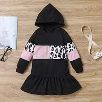 girls clothes kids dresses for girls leopard patchwork hooded long sleeve girl dress kids clothes toddler girl fall clothes 1 6y