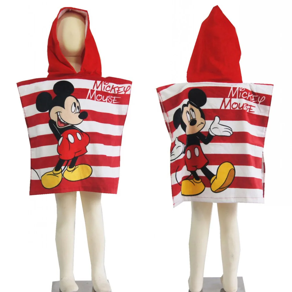 Мягкое банное полотенце с капюшоном и Микки Минни Маус для детей хлопковые