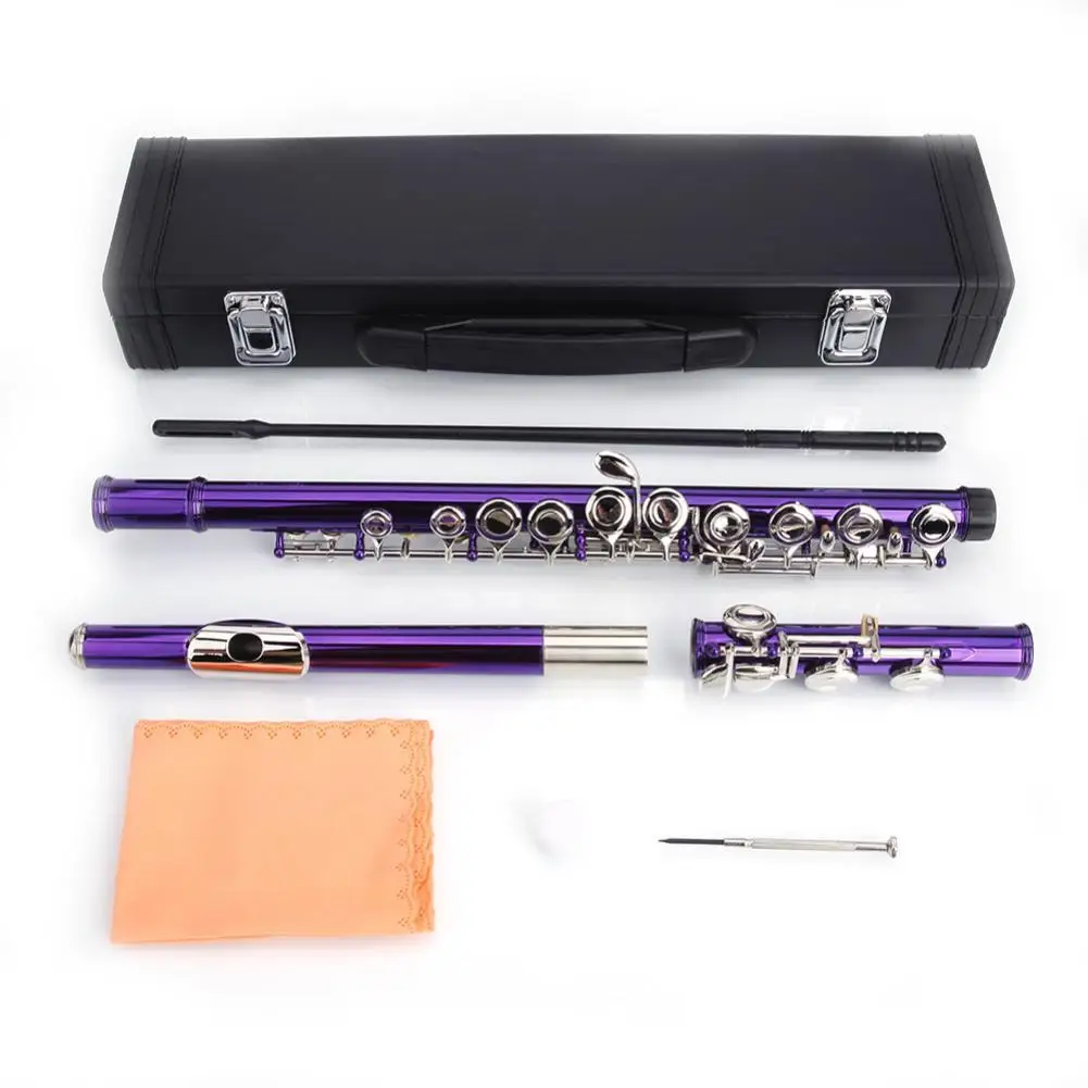 

1 pcs/set Cupronickel C 16 Closed Holes Concert Band Flutes Purple
