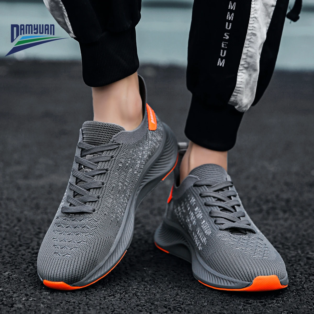 Кроссовки Damyuan мужские с летающим тканым верхом удобные и дышащие повседневная