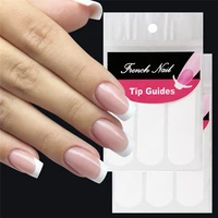 white french style smile nail stickers manicure strip nail art form finger tip guides water transfer sticker diy line tips decal