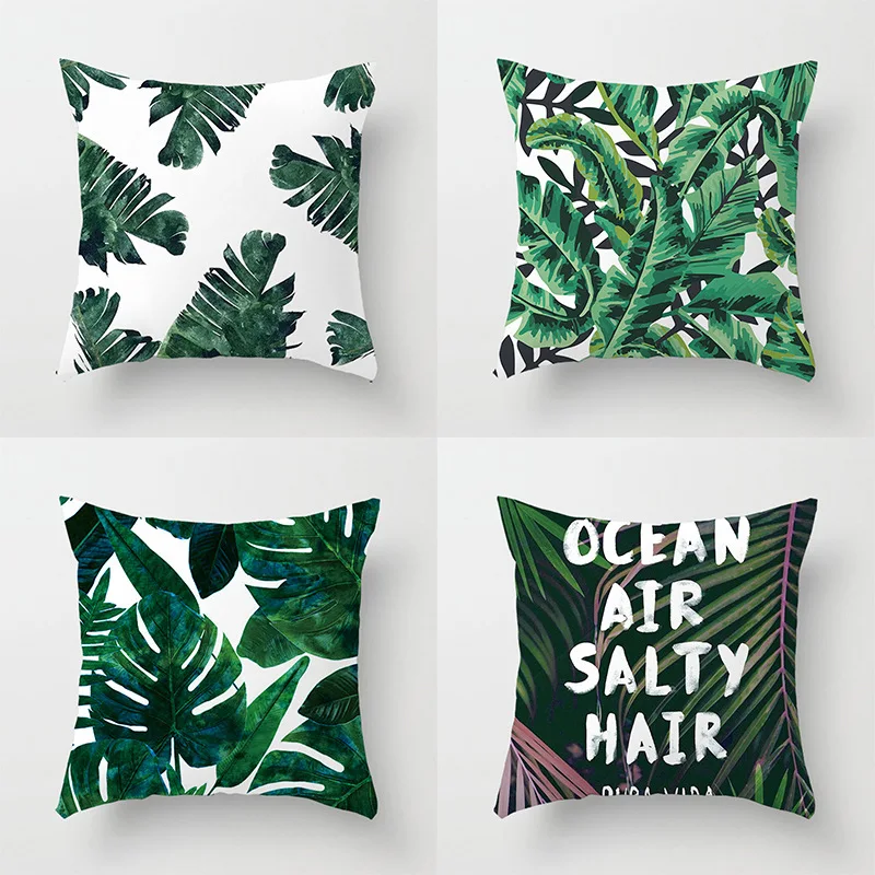 Новые чехлы для подушек с изображением тропических растений и листьев пальмы
