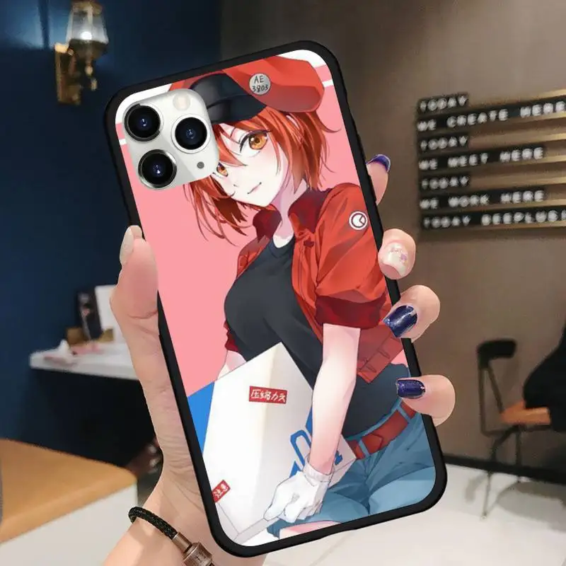 

Red Blood Cell anime cartoon Phone Cases for iPhone 11 12 pro XS MAX 8 7 6 6S Plus X 5S SE 2020 XR Soft silicone Shell Cover