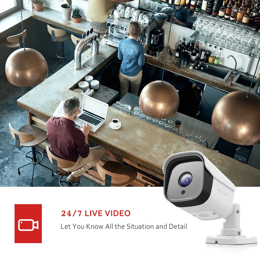Наружная камера видеонаблюдения Victure PC730V 1080P WiFi погодозащищенная с ночным