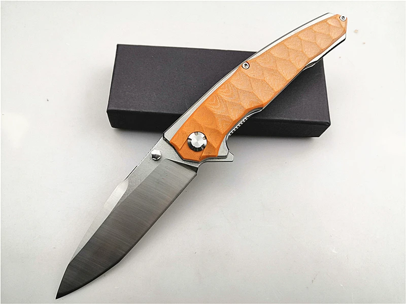 Orange Складной нож Kesiwo KH06 черный-Акула D2 лезвие G10 Ручка Качество Открытый/Кемпинг/Тактический/выживания Нож EDC охотничий ручной инструмент - Цвет: Orange
