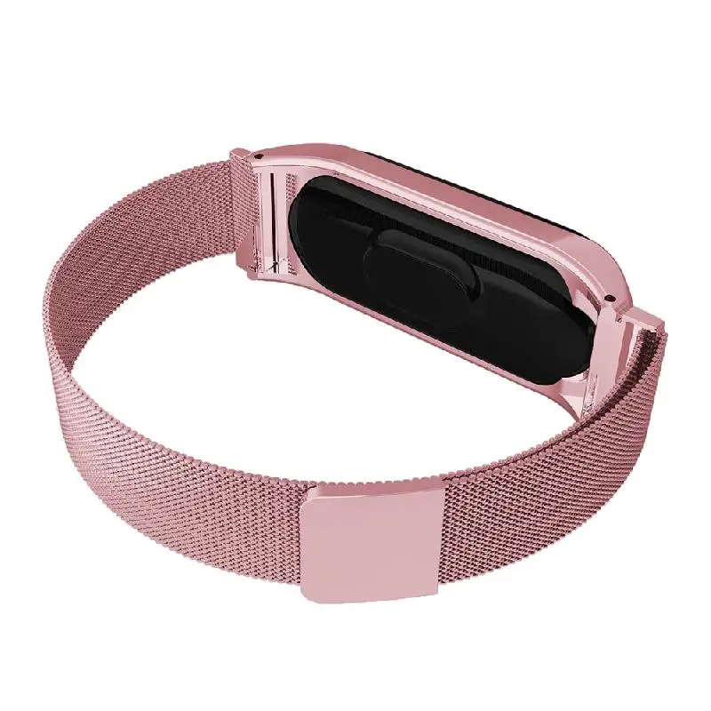 Магнитный ремешок из нержавеющей стали для xiaomi mi band 3 4 металлический