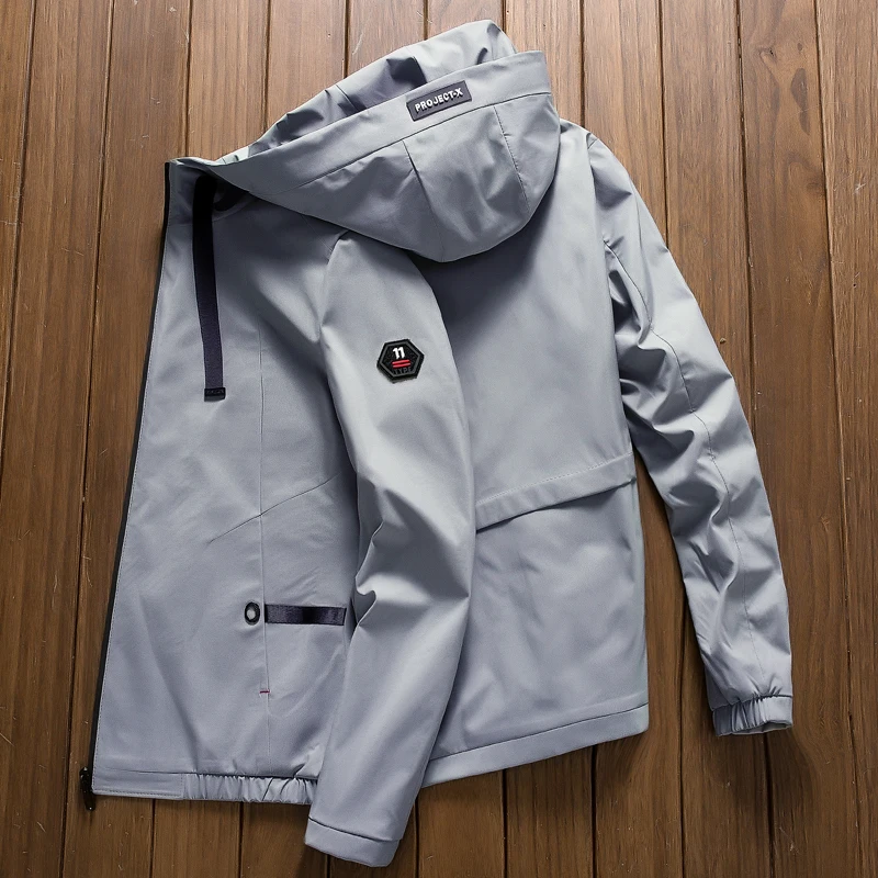 Демисезонный Курточка бомбер мужская повседневная однотонная куртка-ветровка