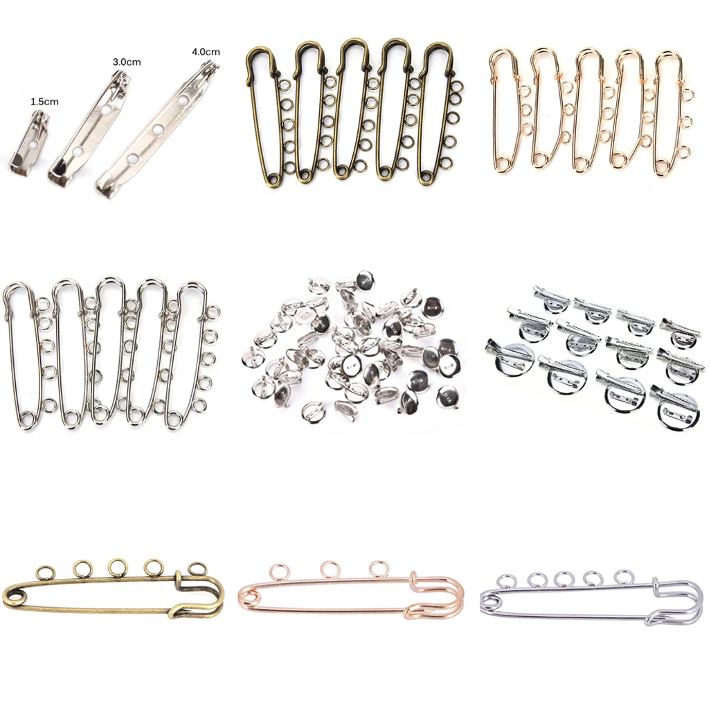 

10pcs 5 Holes Brooches Base Findings DIY Pins And Brooches For Jewelry Making Fit Baby Gifts DIY