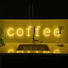 Неоновая вывеска на заказ в виде кофе, визуальный настенный светильник для бара с логотипом, неоновый декоративный светильник для комнаты