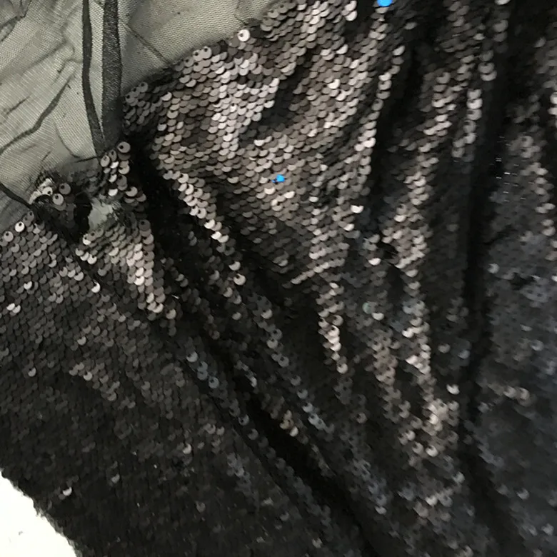 Стеклянный темно-черный 5 мм Блестки Ткань для платья Одежда DIY ткань костюм