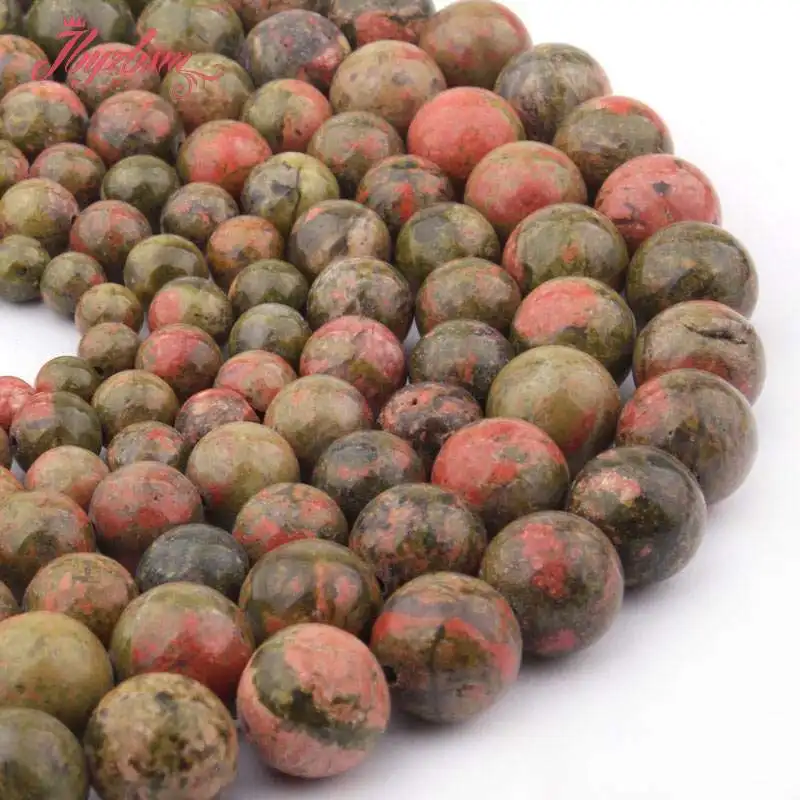 

4.6.8.10.12mm Round Beads Multicolor Unakite Natural Stone Loose Beads For DIY Necklace Bracelats Earrings Jewelry Making 15"