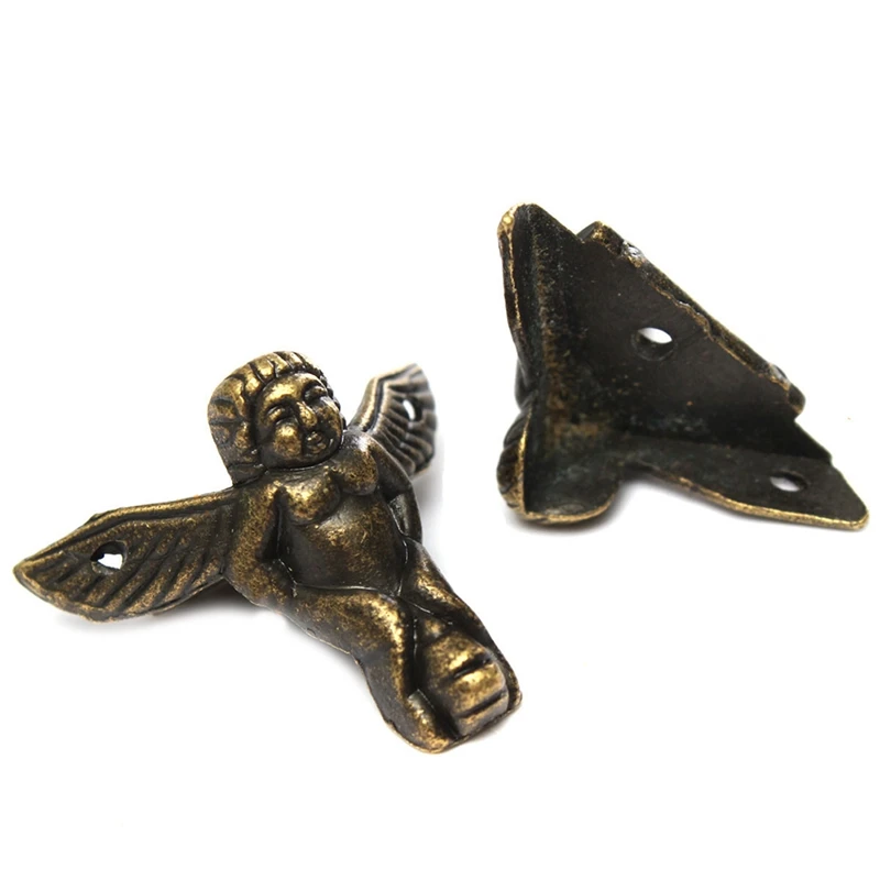 4 шт. антикварная маленькая Ангел деревянная шкатулка для украшений чехол ног