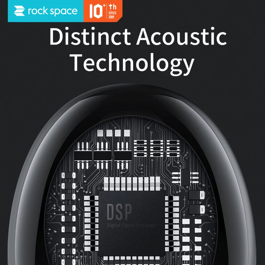 ROCKSPACE беспроводные наушники Bluetooth с микрофоном светильник маленькие стерео TWS