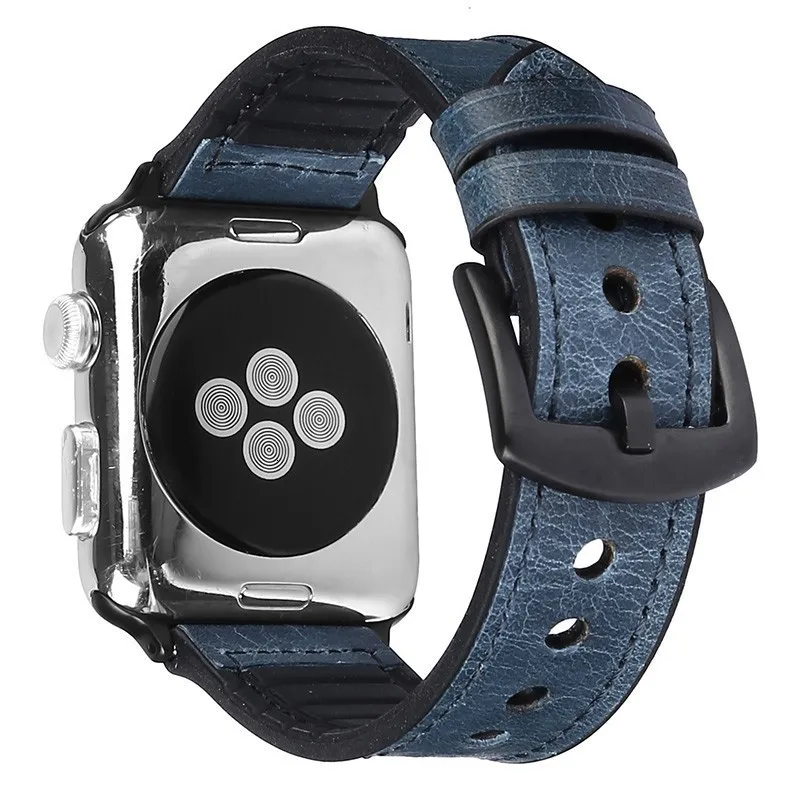 Кожаный силиконовый ремешок для apple watch, 44 мм, серия 4, 3, 2, 1, ремешок для iwatch, 38 мм, 42 мм, браслет с петлей, аксессуары для замены запястья