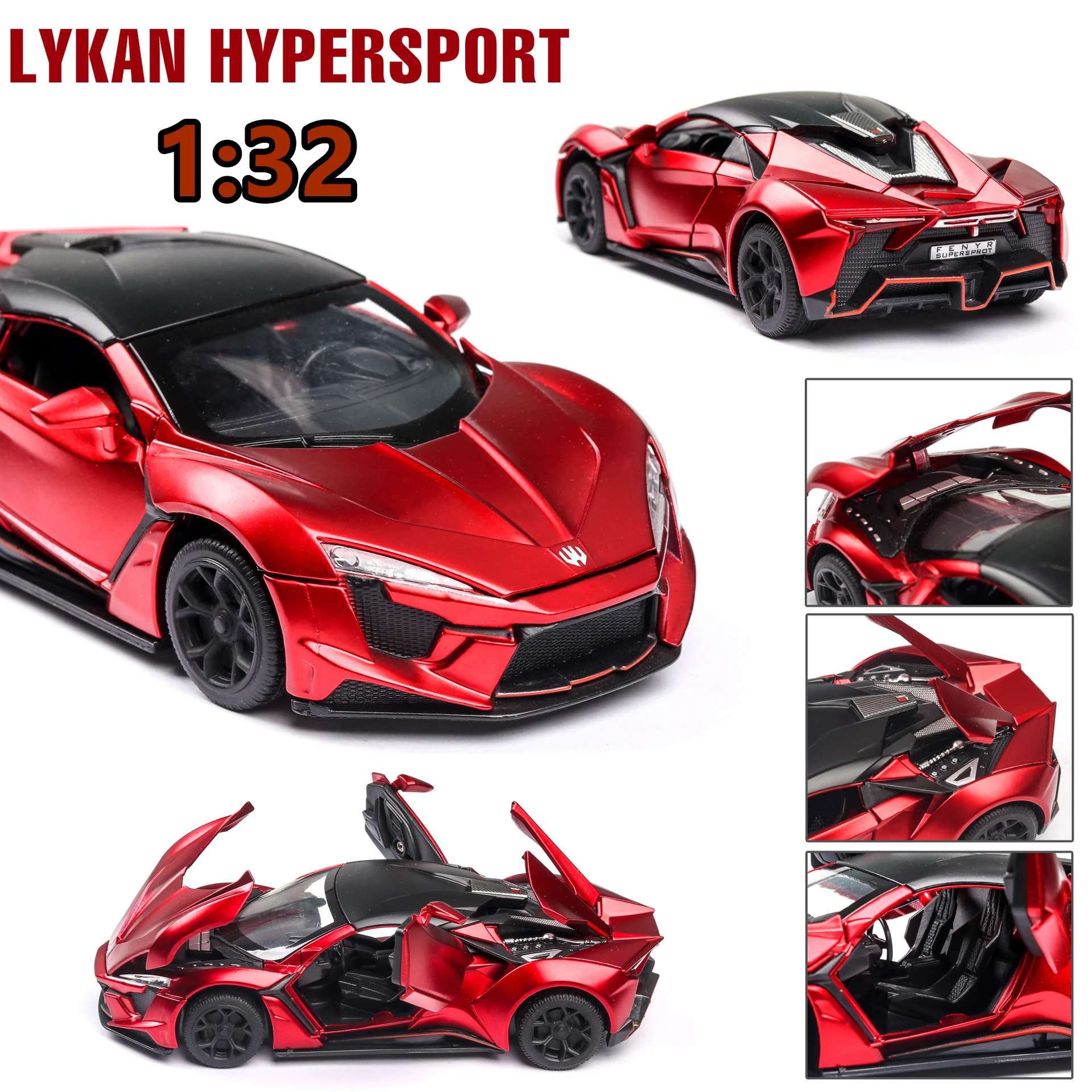1:32 Lycan supercar со звуком и светом Коллекционная модель игрушечного автомобиля из