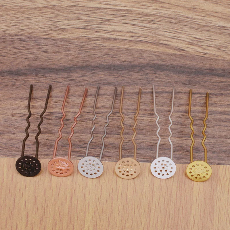 Круглая клейкая подкладка 12 мм Шпилька для волос в пучок основы фурнитура женщин