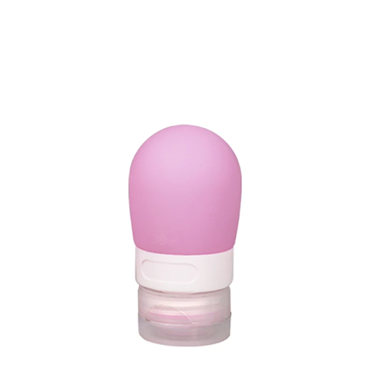 38ML-Pink Портативная силиконовая бутылка для многоразового использования пустой Упаковочный пресс для лосьона шампунь Косметическая легкосжимаемая тара 38 мл 60 мл 80 мл - Цвет: 38ML-Pink