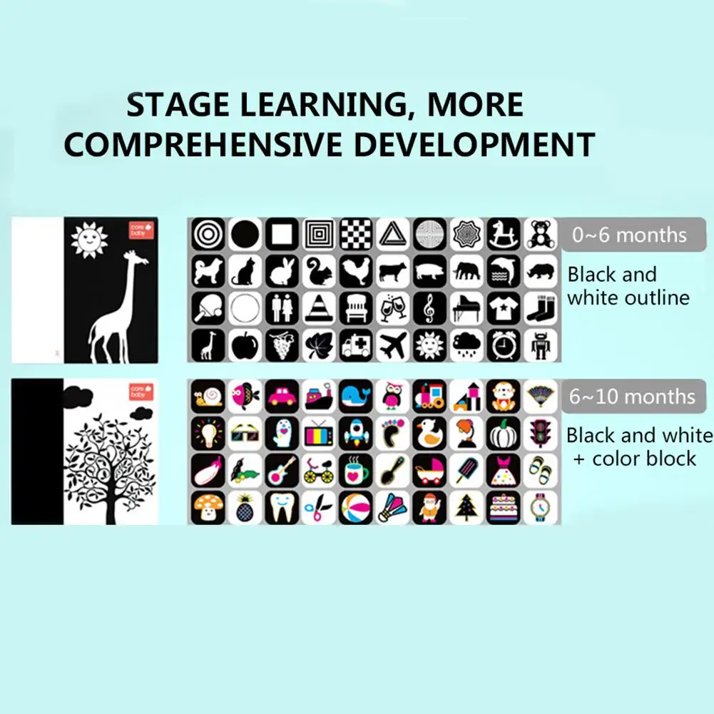 40pcs Black and White Cards Early Educational 0-6 Month Baby Visual Training Card Animal Shape Boys Girls Toys | Игрушки и хобби