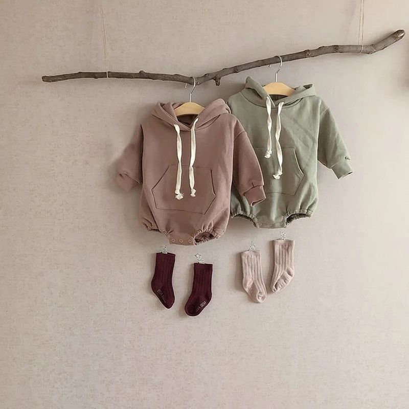 

Melario/Детские ромперы с ушками для мальчиков и девочек; Костюмы в Корейском стиле; Осенняя одежда с капюшоном и длинными рукавами; Комбинезон...