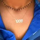 Изысканное ожерелье с цифрами на английском языке для женщин и мужчин, ожерелье из нержавеющей стали с надписью цвета розового золота в готическом стиле BFF, 1985-2019