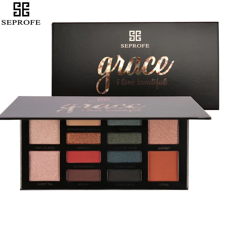 SEPROFE Новая мода 12 цветов палитра для макияжа блестящие мерцающие матовые тени век