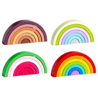 baby rainbow stacker building puzzle montessori rainbow stacking game toy kids gift infant puzzle learning game